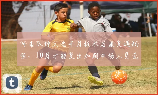 河南队钟义浩半月板术后康复遇瓶颈,10月才能复出加剧中场人员荒